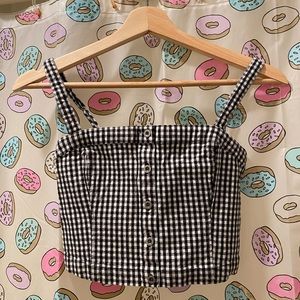 Hollister Cropped Gingham Tank Top